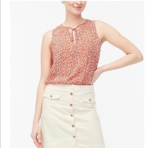 J. Crew Red Floral Top and Cream Skirt